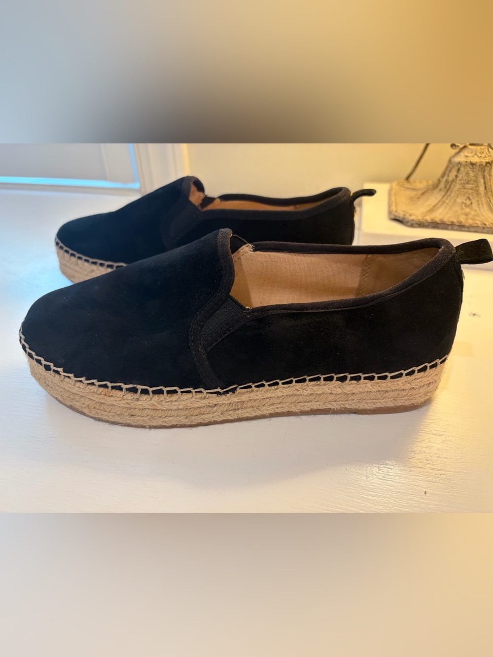Sam Edelman Black Suede Slip-On Womens Espadrilles size 9.5